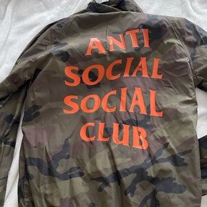 Anti Social Social Club windbreaker/rain jacket men’s small in camo